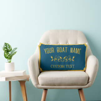 Coussin Rectangle Canal Boat traditionnel Custom Boat Nom du bateau