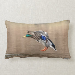 Coussin Rectangle Canard de Mallard en vol