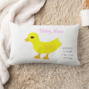 Coussin Rectangle Canard en caoutchouc rose pour nouveau bébé fille