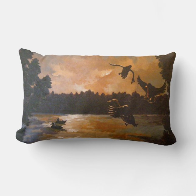 Coussin Rectangle Canards Coucher Du Soleil Le Soir S'Installer Dans (Recto)