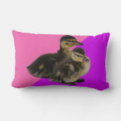 Coussin Rectangle Canetons sur Framboise Rose et Sorbet Violet (Verso)