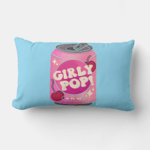 Coussin Rectangle Canette de soda cerise Girly Pop Rose rétro Y2K