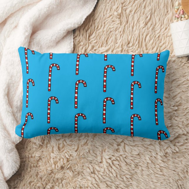 Coussin Rectangle Canneberges sur fond bleu (Couverture)