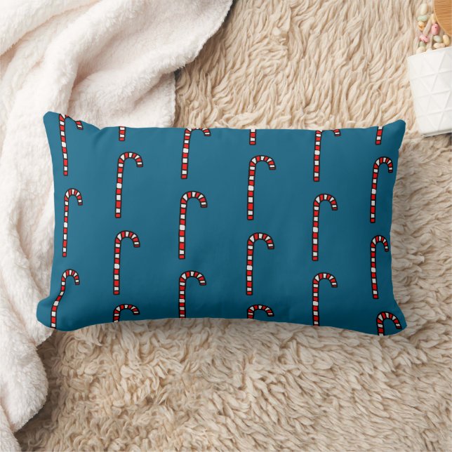 Coussin Rectangle Canneberges sur fond bleu marine (Couverture)