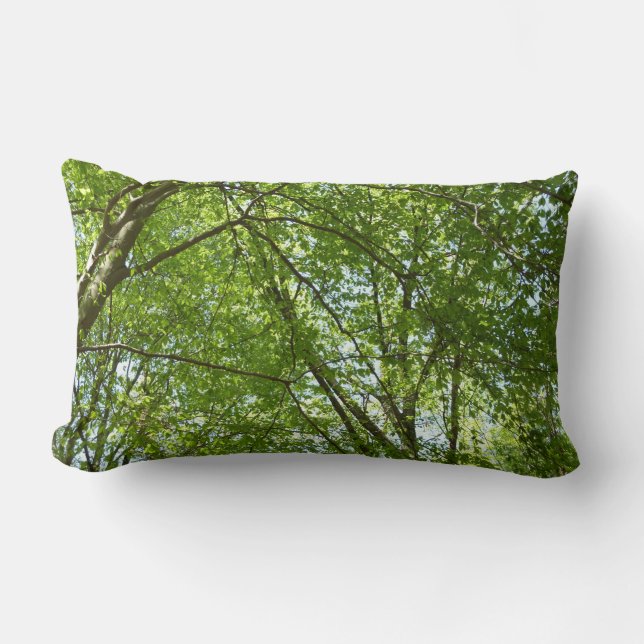 Coussin Rectangle Canopée du printemps Feuille Green Nature Scene (Recto)