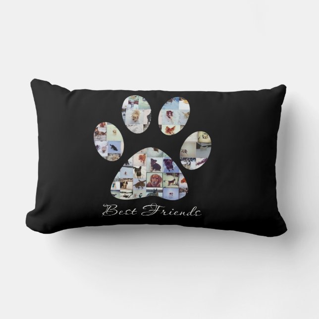 Coussin Rectangle Canvas photo Empreinte de patte de chien, Canvas d (Recto)