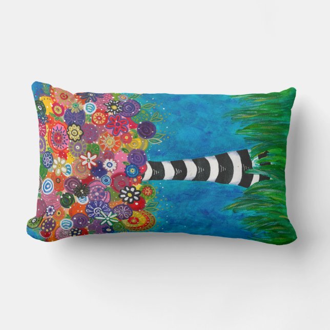 Coussin Rectangle Capricious Happy Colorful Tree Oeuvre originale (Recto)