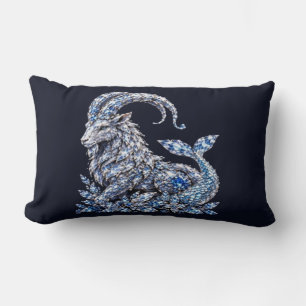 Coussin Rectangle Capricorne Cristal Argenté Zodiaque Luxe