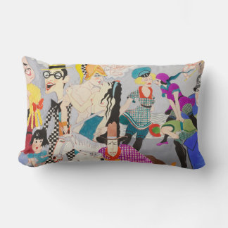 Coussin Rectangle Caractères de dessin rétro