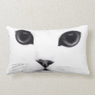 Coussin Rectangle Caractéristiques blanches noires de KittyFace