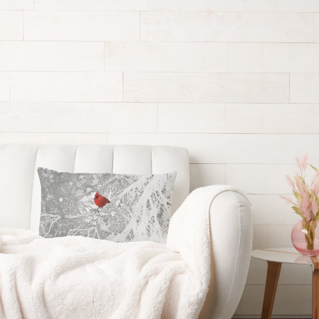 Coussin Rectangle Cardinal en hiver (Canapé)