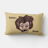 Coussin Rectangle Caricature effrayante Werewolf Fangs Brown cheveux (Verso)