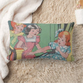 Coussin Rectangle Caricature vintage de petites filles (Couverture)