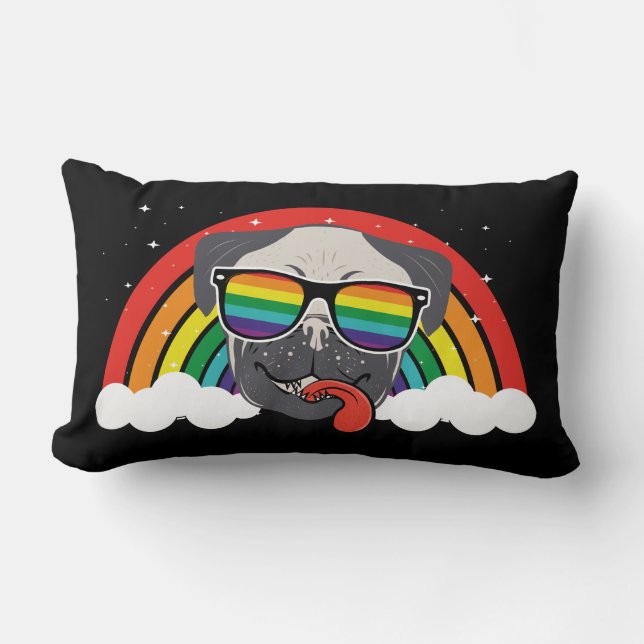 Coussin Rectangle Carlin arc-en-ciel mou (Recto)