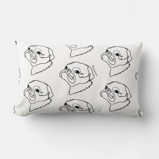 Coussin Rectangle Carlin d'art en ligne personnalisable (Recto)