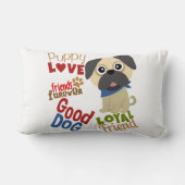 Coussin Rectangle Carlin Dog meilleur ami (Verso)