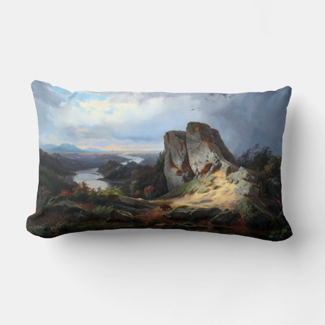 Coussin Rectangle Carmiencke - Ours du paysage occidental (Recto)