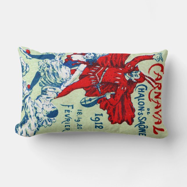 Coussin Rectangle Carnaval de France 1912 (Recto)