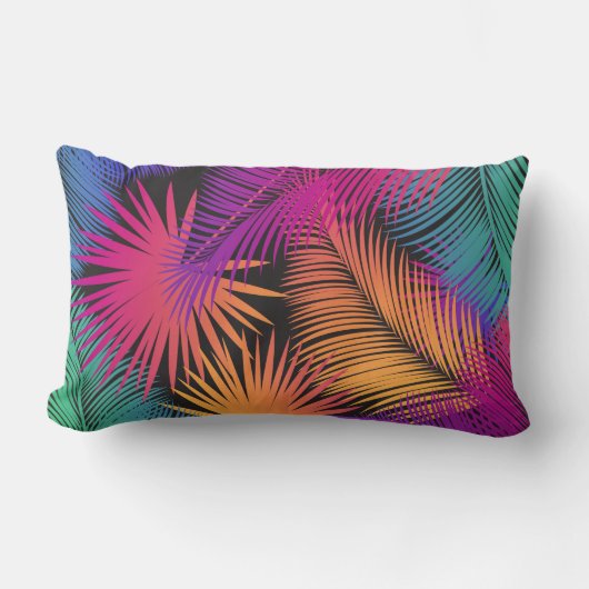 Coussin Rectangle Carnaval Tropical Palm Feuille Motif aquarelle (Recto)