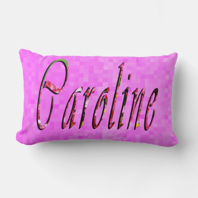 Coussin Rectangle Caroline Est Mon Nom, (Recto)