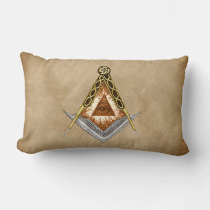 Coussin Rectangle Carré et boussole tirés à la main avec tous les ye