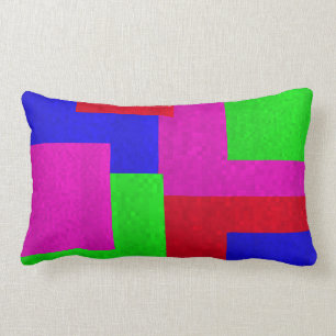 Coussin Rectangle Carré Mosaïque Blocs Lumbar Cushion,