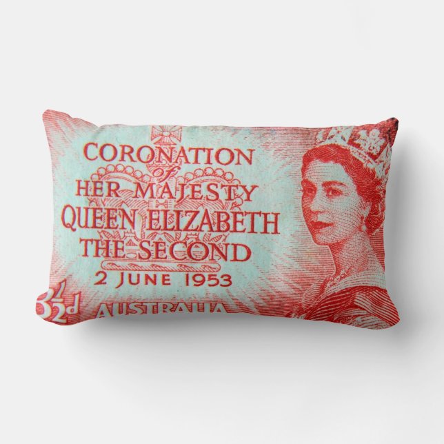 Coussin Rectangle Carreau australien vintage d'impression de timbre (Recto)