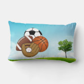 Coussin Rectangle Carreau de boules de sport (Verso)