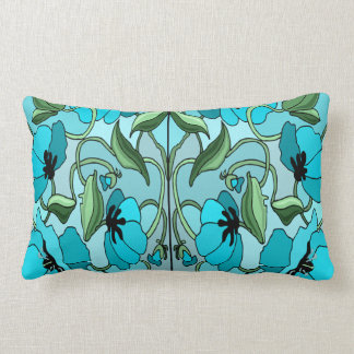 Coussin Rectangle Carreau de conception de pavot d'Aqua