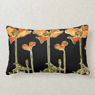 Coussin Rectangle Carreau de decoratifs d'art (fleur orange)