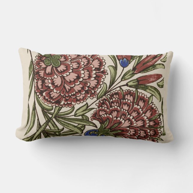 Coussin Rectangle Carreau de fleur d'œillet Art antique rustique De  (Recto)