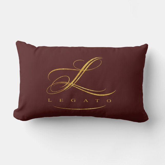 Coussin Rectangle Carreau de legato (logo brun de w/gold) (Recto)