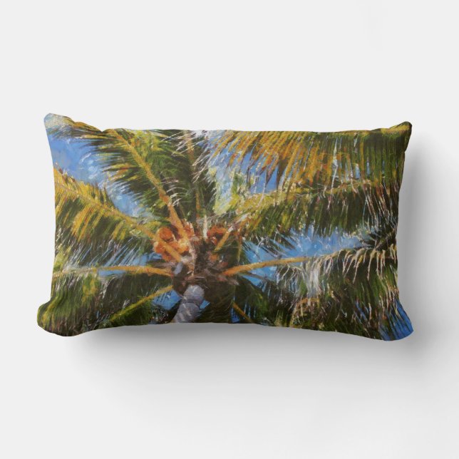 Coussin Rectangle Carreau de Lumbar de palmiers de Key West (Recto)