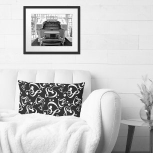 Coussin Rectangle Carreau de musique de coeurs de clef basse de clef