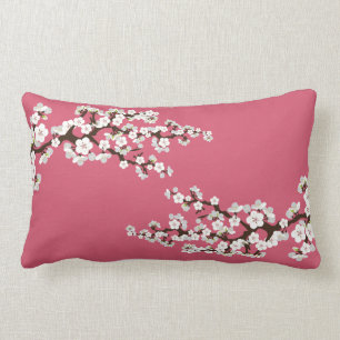 Coussin Rectangle Carreau de Sakura de fleurs de cerisier (rose)