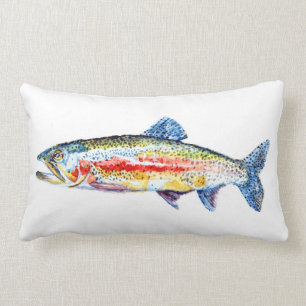 Coussin Rectangle Carreau de truite arc-en-ciel