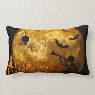 Coussin Rectangle Carreau décoratif squelettique de Halloween