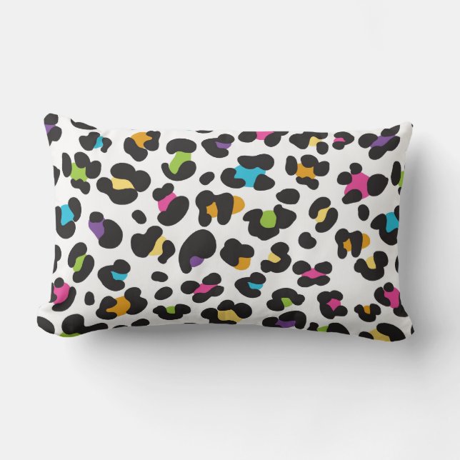 Coussin Rectangle Carreau d'impression de guépard d'arc-en-ciel (Recto)