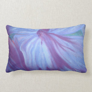 Coussin Rectangle Carreau floral bleu romantique