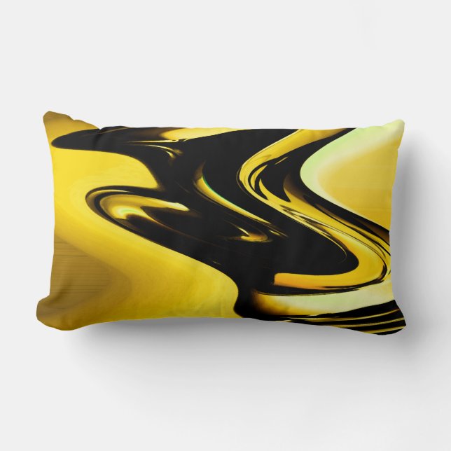 Coussin Rectangle Carreau moderne d'abrégé sur jaune (Recto)