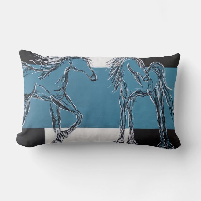 Coussin Rectangle Carreau moderne de cheval (Recto)