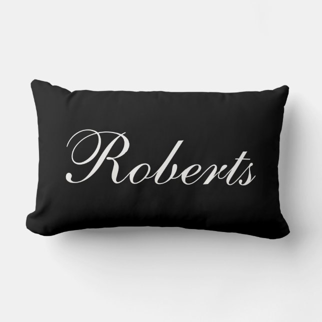 Coussin Rectangle Carreau nommé noir et blanc fait sur commande (Recto)