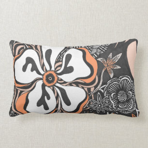 Coussin Rectangle Carreau personnalisable floral de la couleur   de