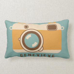Coussin Rectangle Carreau personnalisé rétro par appareil-photo