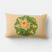 Coussin Rectangle Carreau rose d'anniversaire de mariage d'or (Verso)