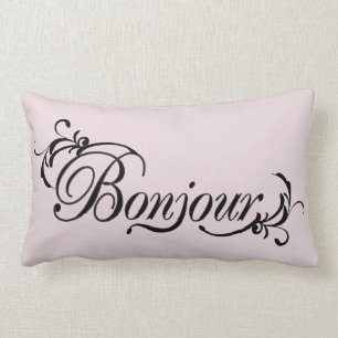 Coussin Rectangle Carreau rose et noir de Bonjour