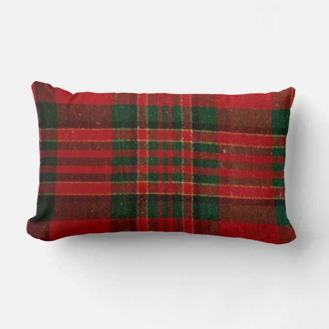 Coussin Rectangle Carreau rouge de Lumbar de plaid (Recto)