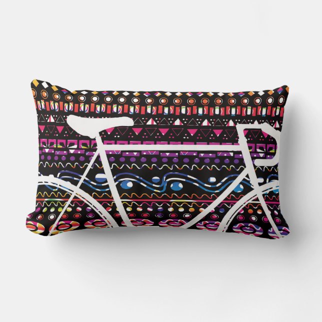 Coussin Rectangle Carreau tribal aztèque de vélo (Recto)