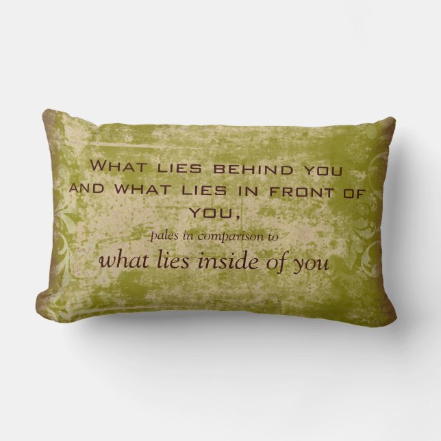 Coussin Rectangle Carreau vintage de citation d'Emerson (Recto)
