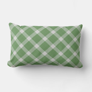 Coussin Rectangle Carreaux Gingham Vert Forêt